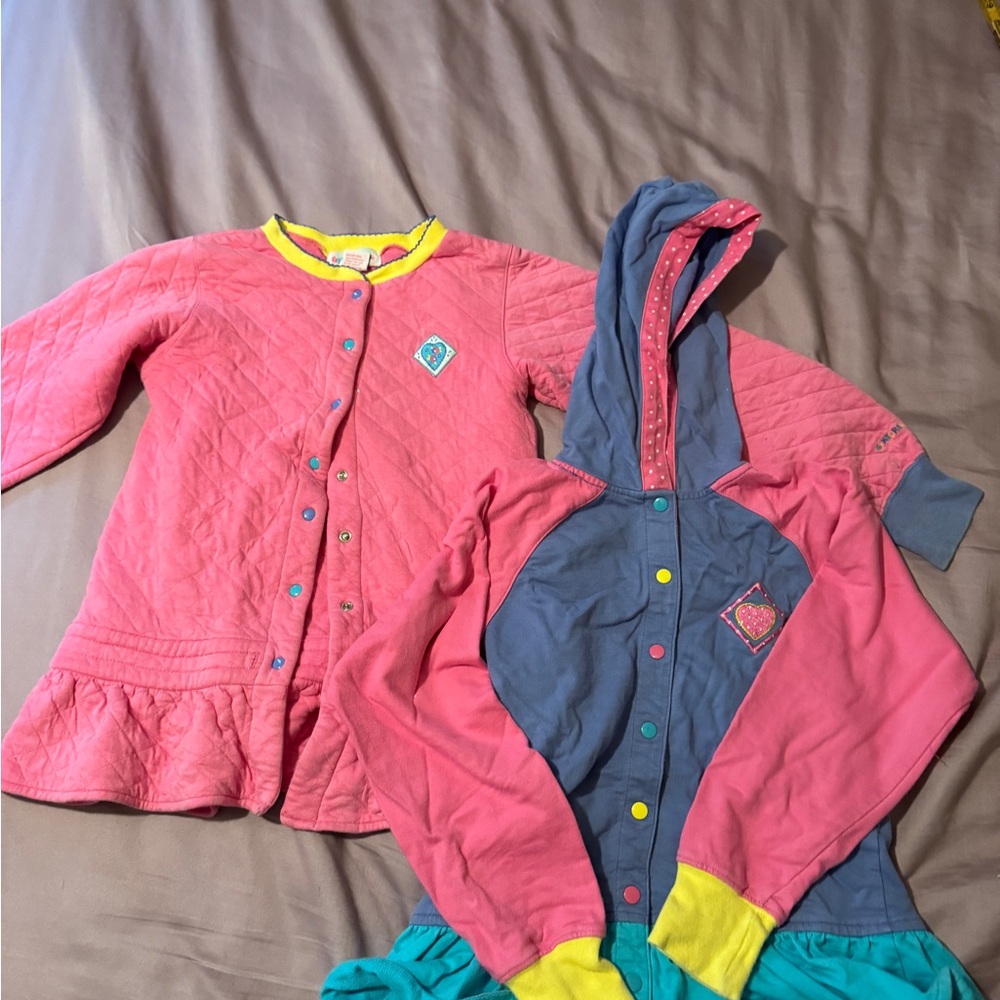 Colorful Kids Button-Up and Hoodie Set vintage Gymboree